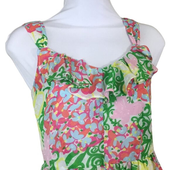 Lilly Pulitzer Peggy Mariposa Floral Mini Sundress Smocked Back Preppy Colors 0 - Picture 3 of 12